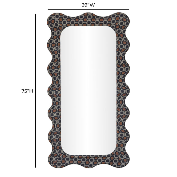 Charlene 39"X75" Squiggle Wall Mirror - Biologic Print