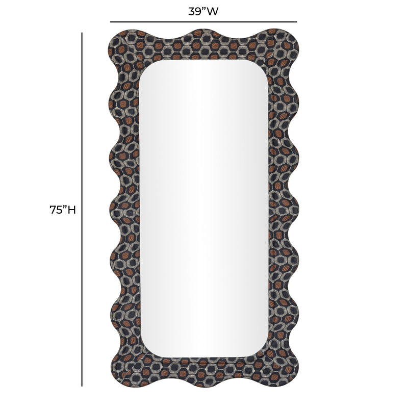 Charlene 39"X75" Squiggle Wall Mirror - Biologic Print
