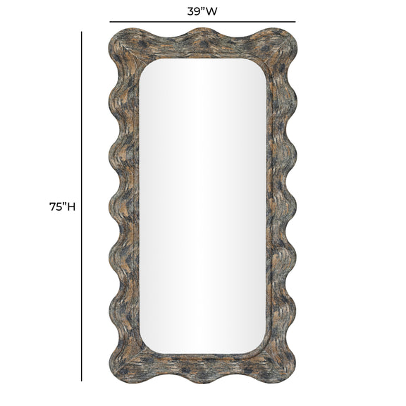 Charlene 39"X75" Squiggle Wall Mirror - Watercolor Print