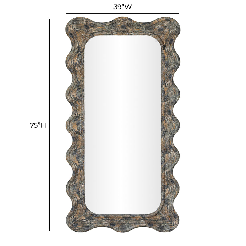 Charlene 39"X75" Squiggle Wall Mirror - Watercolor Print