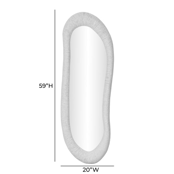 Orpheus 20"X59" Ribbed Faux Stone Floor Mirror