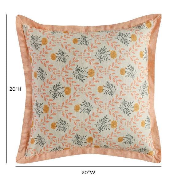 Dolce 20" Blush Pink Natural Cotton Throw Pillow - Pillow Cover Only