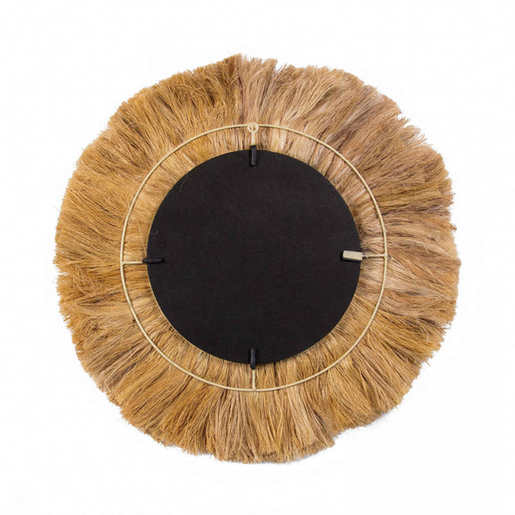 Karissa 35" Natural Abaca Wall Mirror