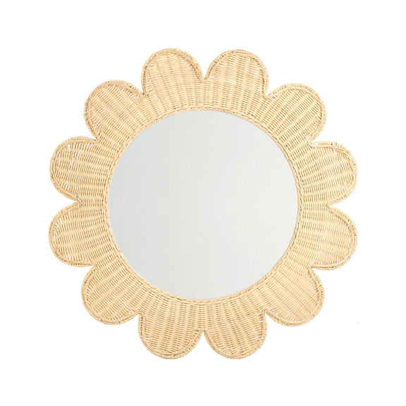 Coralie 33.4" Rattan Round Wall Mirror - Natural