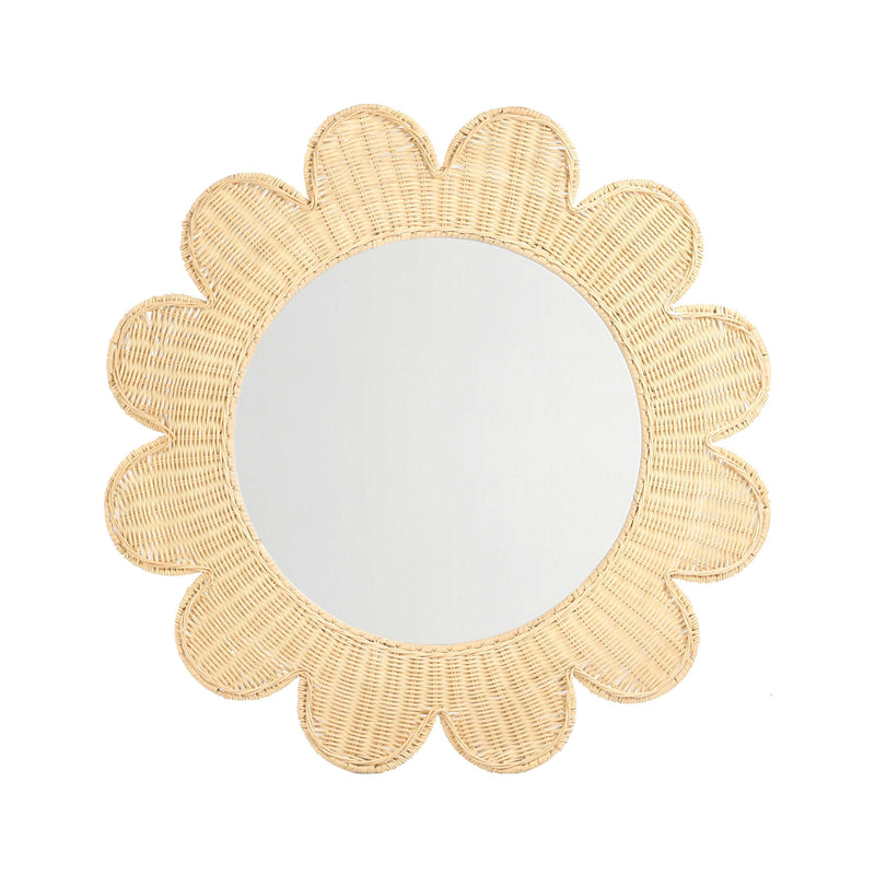 Coralie 33.4" Rattan Round Wall Mirror - Natural