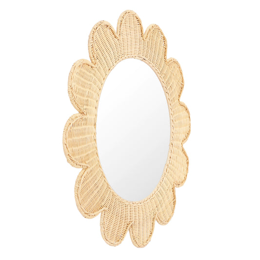 Coralie 33.4" Rattan Round Wall Mirror - Natural