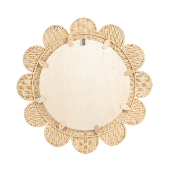 Coralie 33.4" Rattan Round Wall Mirror - Natural