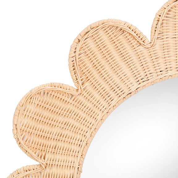 Coralie 33.4" Rattan Round Wall Mirror - Natural