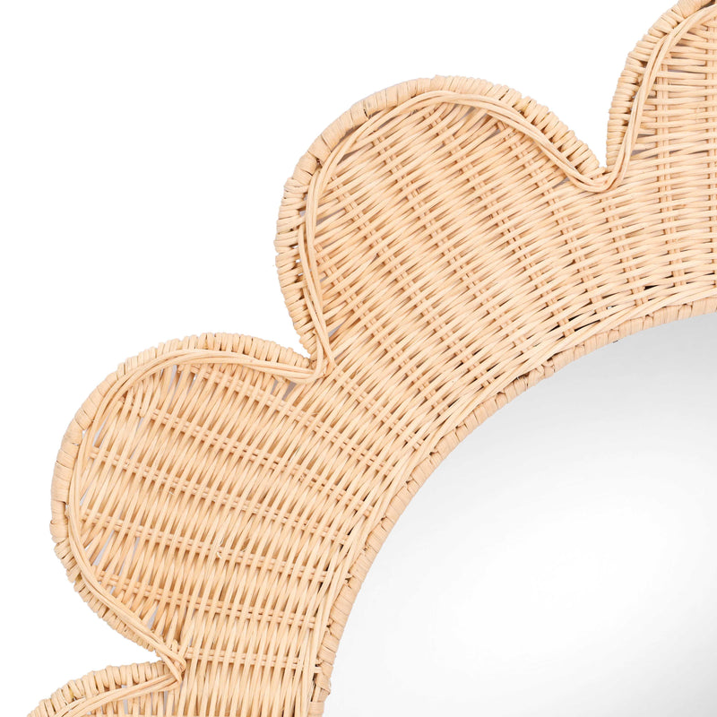 Coralie 33.4" Rattan Round Wall Mirror - Natural