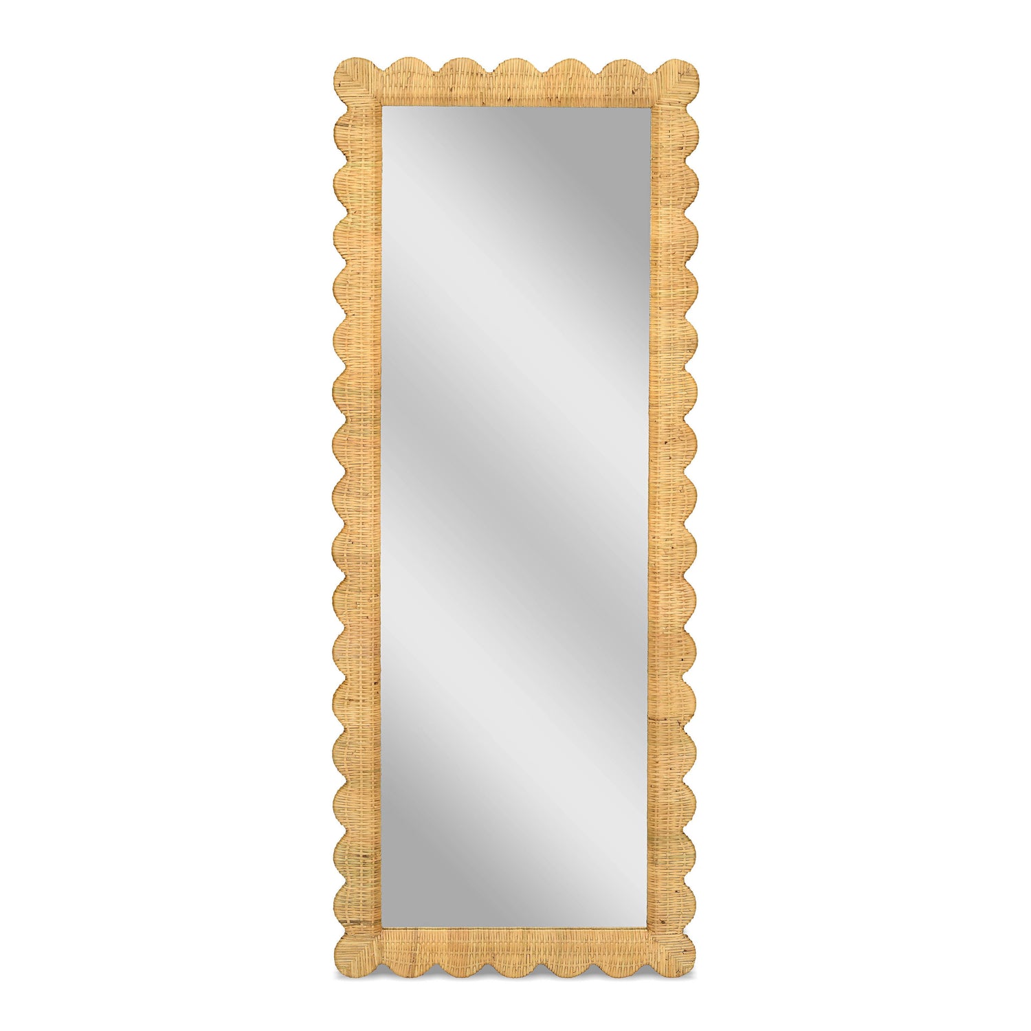 Bama 29.1"X75" Long Natural Rattan Wall Mirror