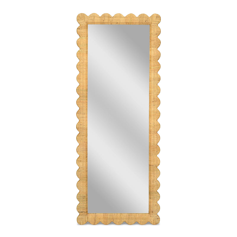 Bama 29.1"X75" Long Natural Rattan Wall Mirror