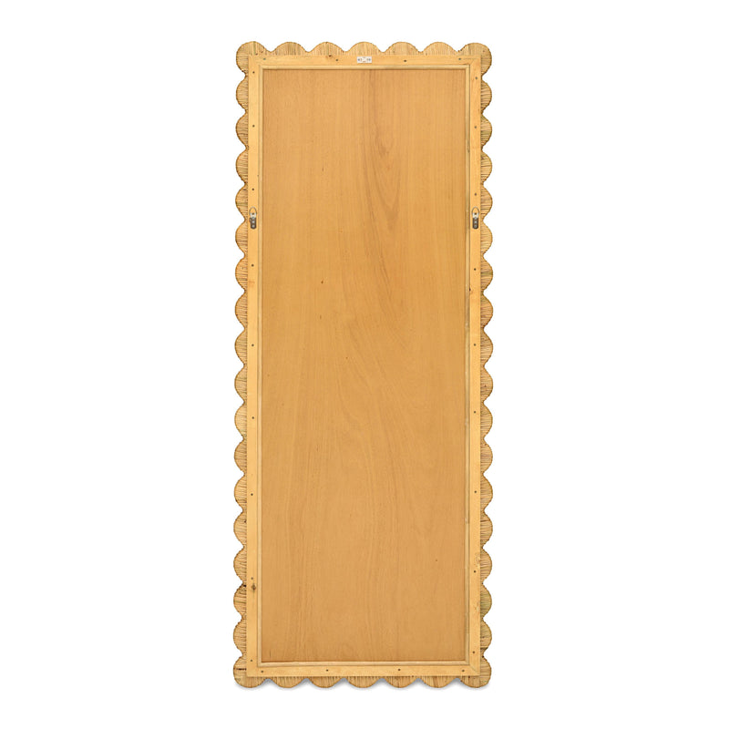 Bama 29.1"X75" Long Natural Rattan Wall Mirror