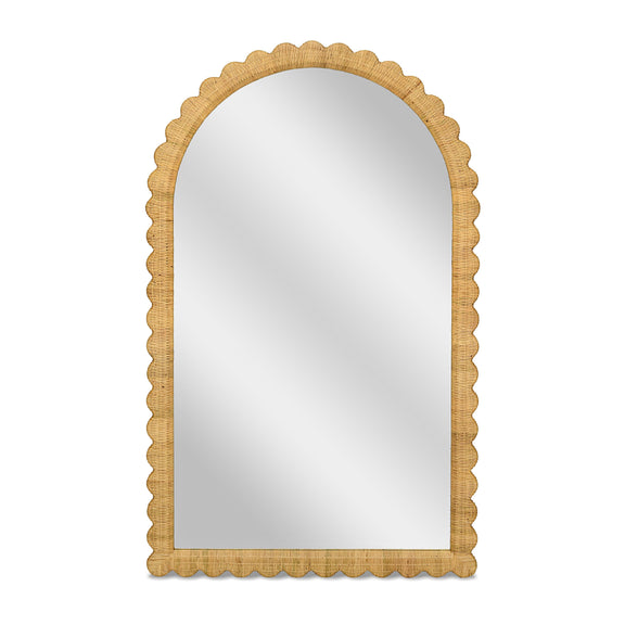 Bama 48"X79" Jumbo Natural Rattan Arched Wall Mirror