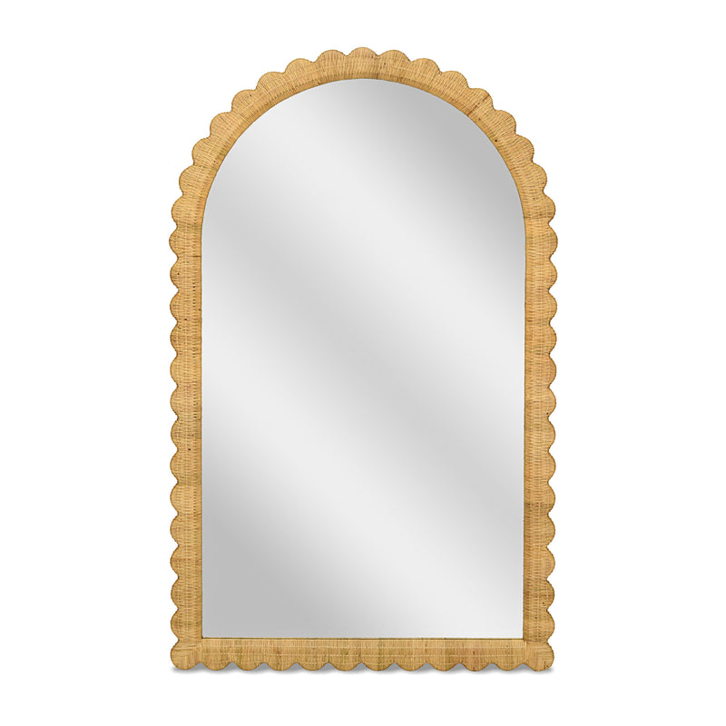 Bama 48"X79" Jumbo Natural Rattan Arched Wall Mirror