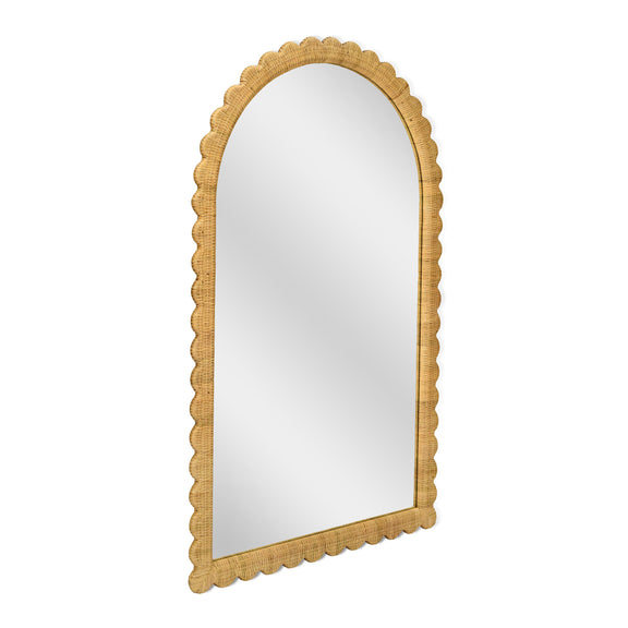 Bama 48"X79" Jumbo Natural Rattan Arched Wall Mirror