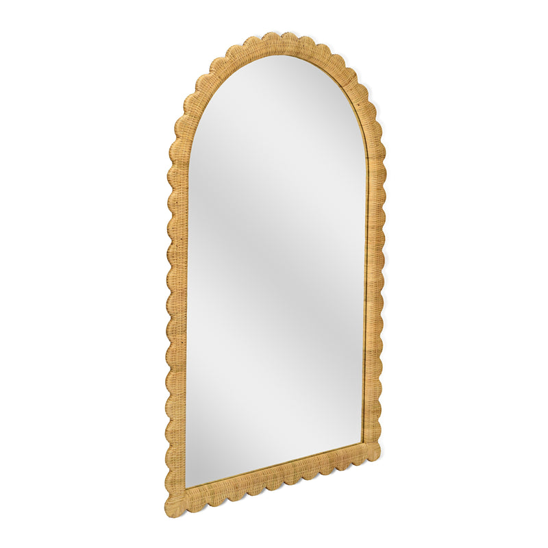 Bama 48"X79" Jumbo Natural Rattan Arched Wall Mirror