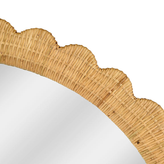Bama 48"X79" Jumbo Natural Rattan Arched Wall Mirror