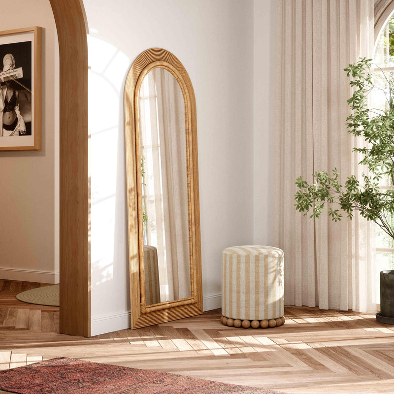 Tanya 70" Rattan Floor Mirror - Natural
