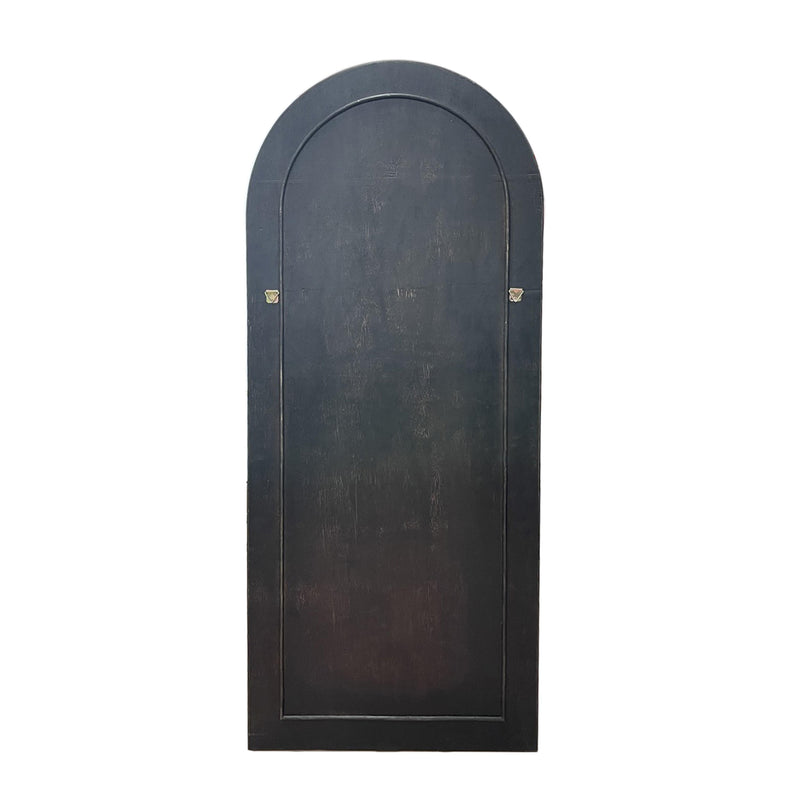 Tanya Black Rattan 70 inch Floor Mirror