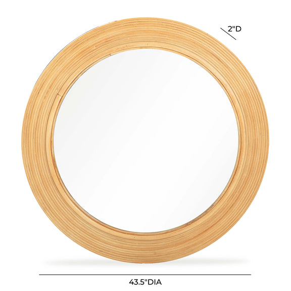 Tanya Natural Rattan Round Wall Mirror