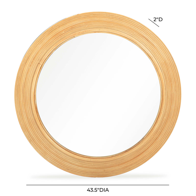 Tanya Natural Rattan Round Wall Mirror