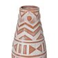 Earthenware Aztec Teardrop Flower Vase in Terracotta