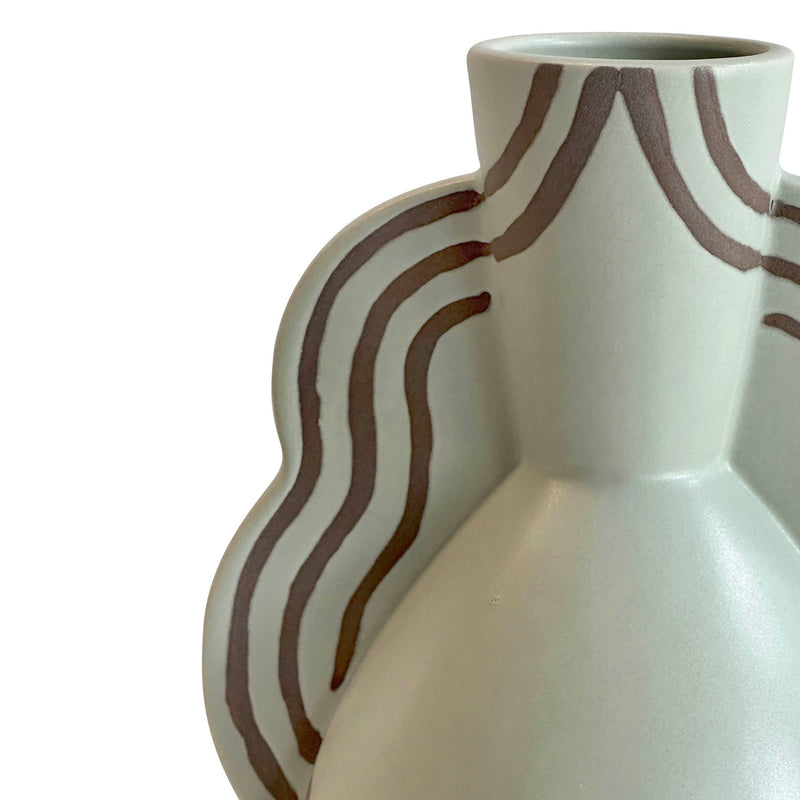Ceramic Line Art Wavy Vase