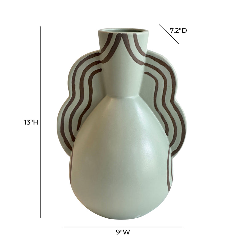 Ceramic Line Art Wavy Vase