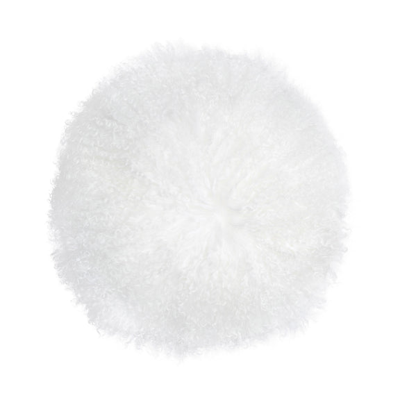 New Zealand White Sheepskin 16 Inch Round Pillow