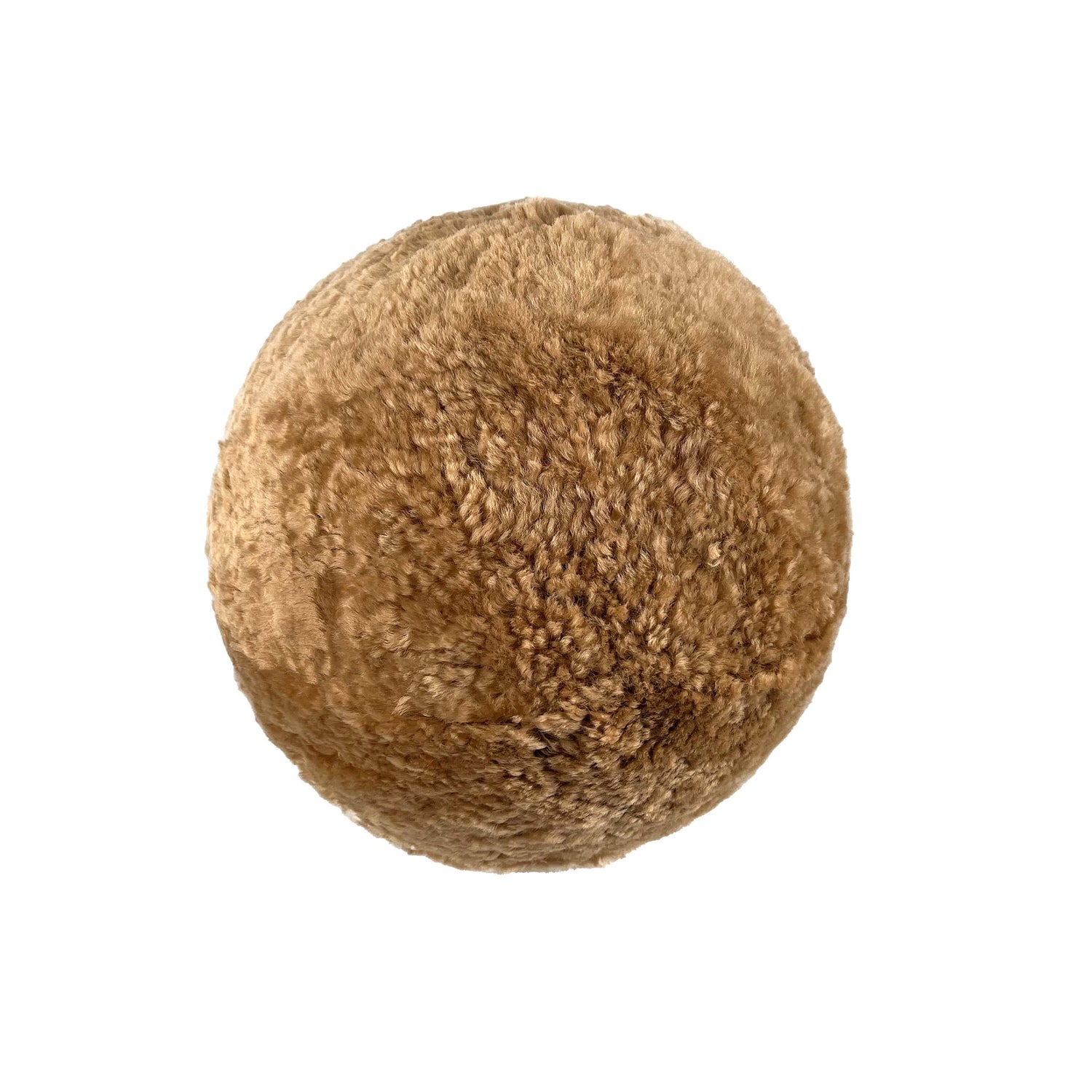 New Zealand Brown Genuine Sheepskin 12 inch Ball Pillow