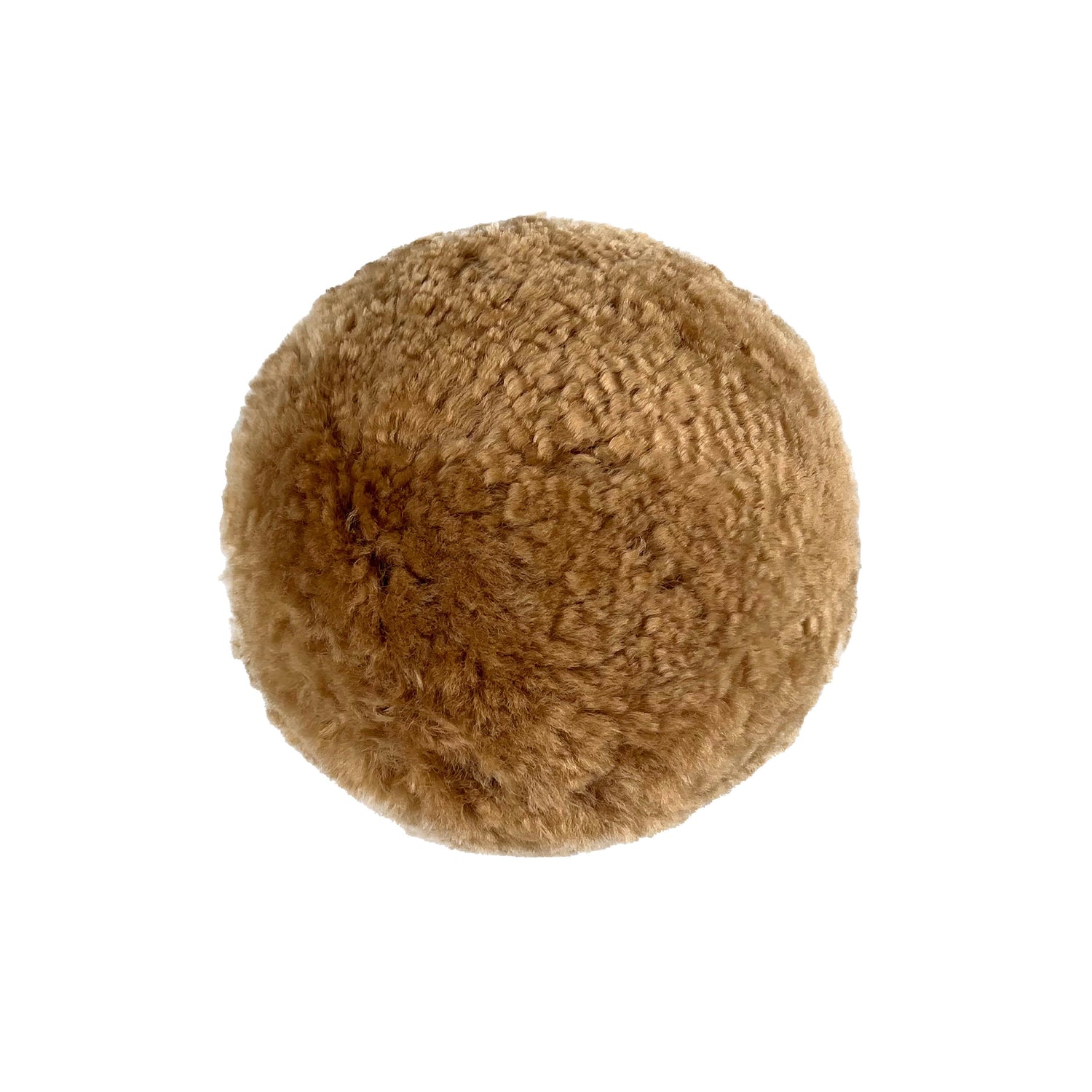 New Zealand Brown Genuine Sheepskin 12 inch Ball Pillow
