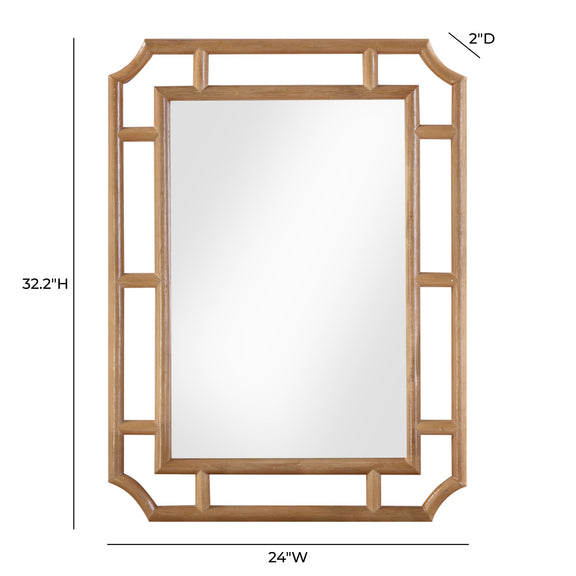 Cienna 24"x32" Natural Rattan Wall Mirror