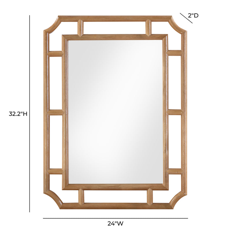 Cienna 24"x32" Natural Rattan Wall Mirror