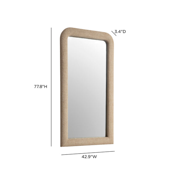 Heidi 43"X78" Upholstered Oversized Floor Mirror - Honey