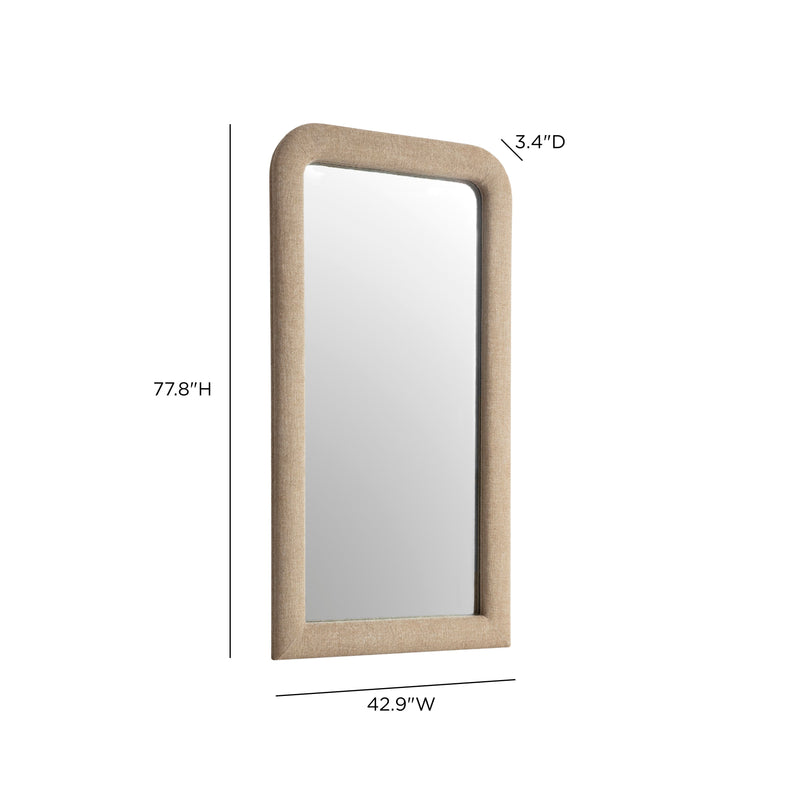 Heidi 43"X78" Upholstered Oversized Floor Mirror - Honey