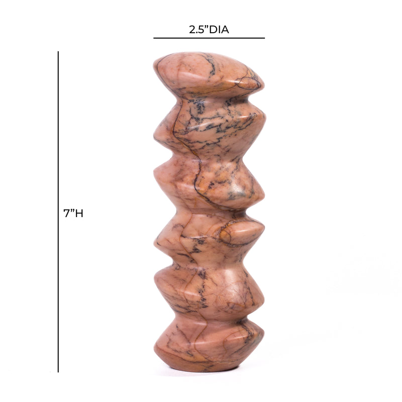 Marble Sunset Pink Cairn Tall Decorative Object