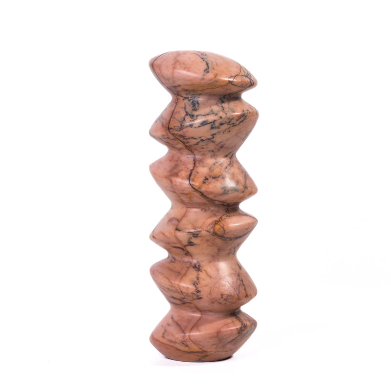 Marble Sunset Pink Cairn Tall Decorative Object