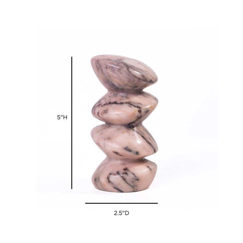 Marble Pink Cairn Decorative Object