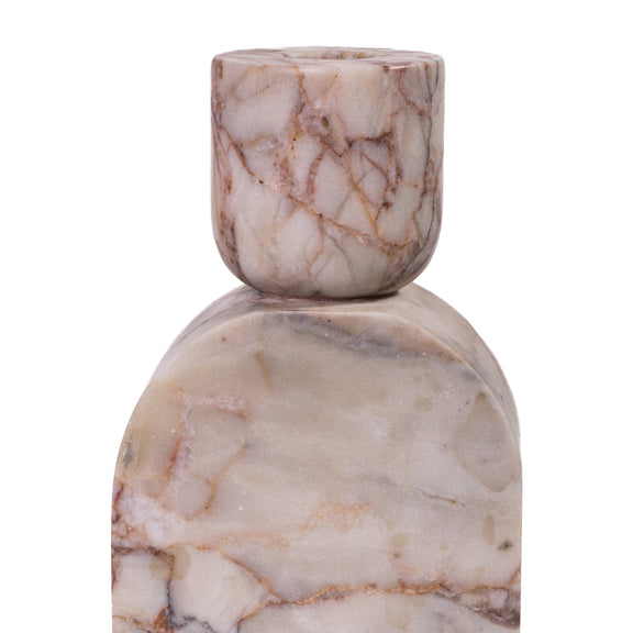 Marble White Brown Foundation Candle Holder