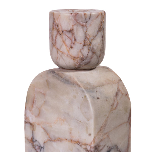 Marble White Brown Foundation Candle Holder