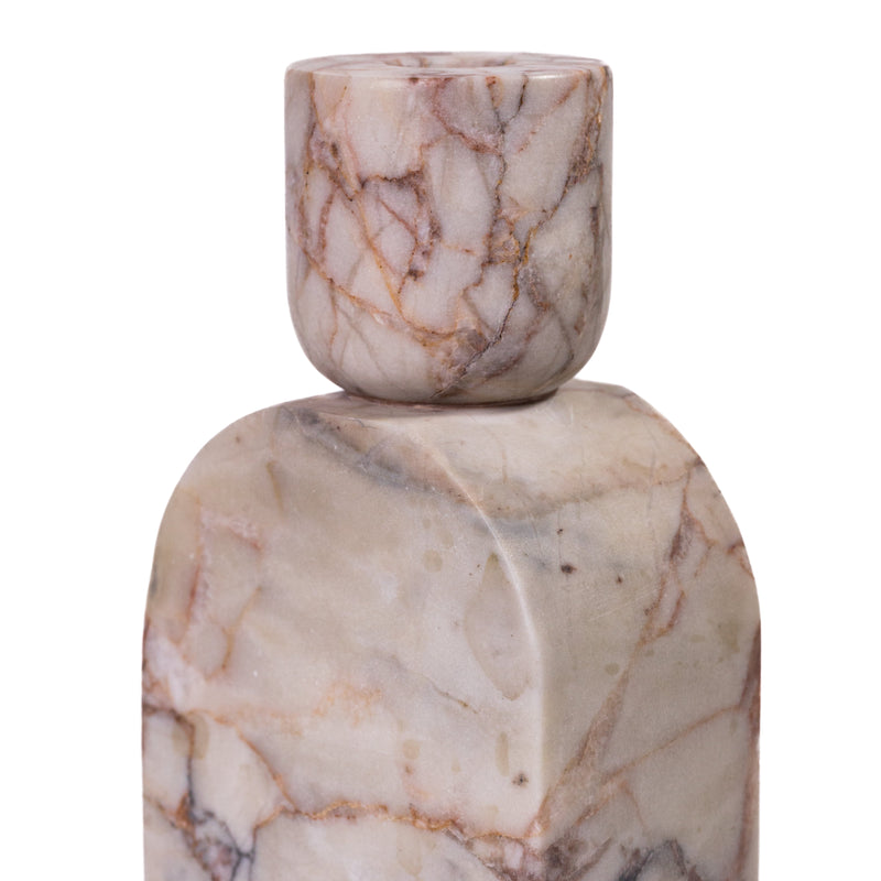 Marble White Brown Foundation Candle Holder