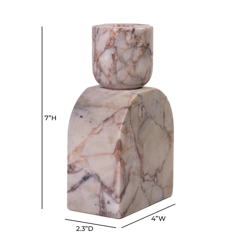Marble White Brown Foundation Candle Holder