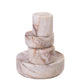Marble White Brown Stacked Candle Holder