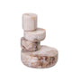 Marble White Brown Stacked Candle Holder