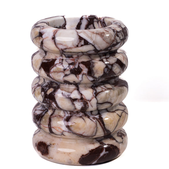 Marble Layered Decorative Vase - Breccia