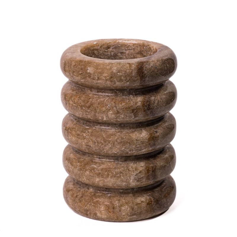 Marble Layered Decorative Vase - Brown