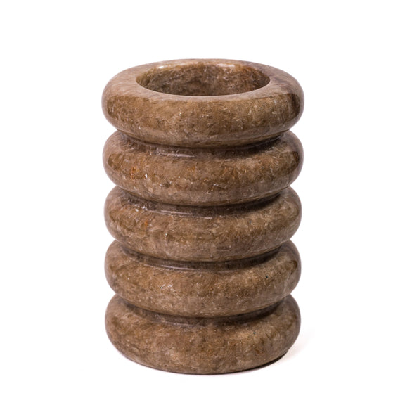 Marble Layered Decorative Vase - Brown