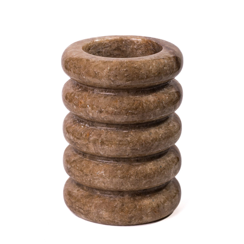 Marble Layered Decorative Vase - Brown