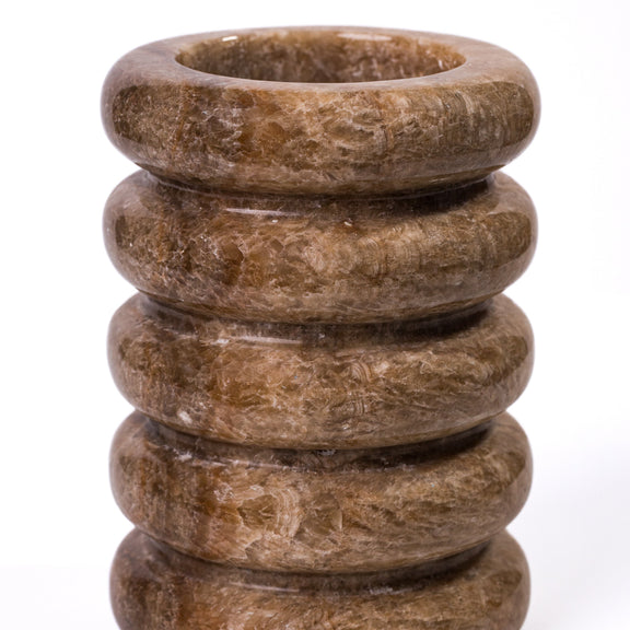 Marble Layered Decorative Vase - Brown