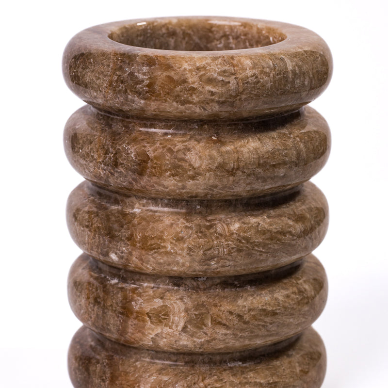 Marble Layered Decorative Vase - Brown